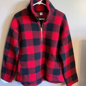 Old navy Buffalo plaid Sherpa pullover